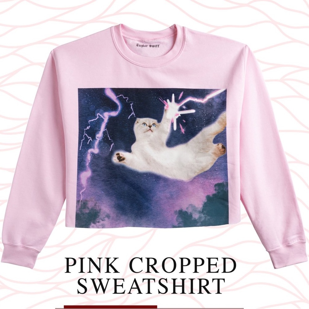 Taylor Swift Olivia Lightning Crop Sweatshirt NEW